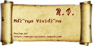 Mánya Viviána névjegykártya